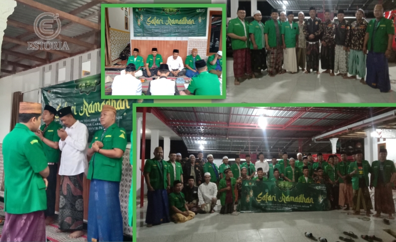 Kolase Momen saat Abd Rahman Pose Bersama Sejumlah Pengurus GP Ansor dan NU Ranting Pragaan (Doc. Estoria.id)