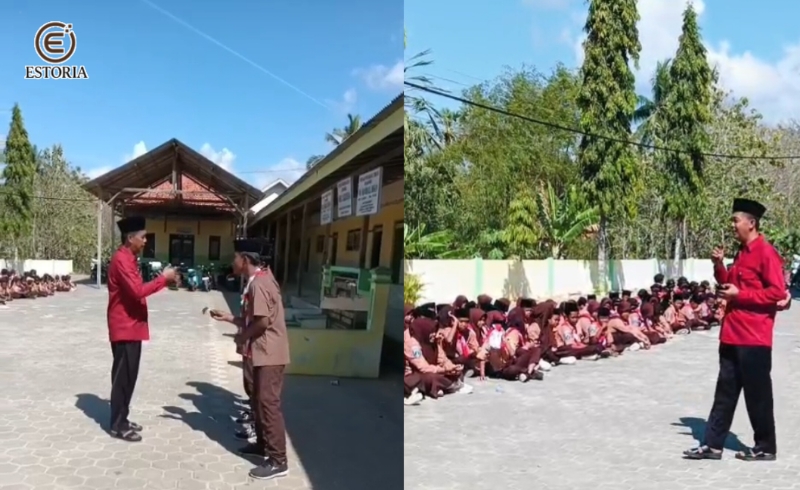 Pak Man Melakukan Pembinaan Pramuka kepada Siswi-siswi Mambaul Ihsan (Foto: Doc. Estoria.id)