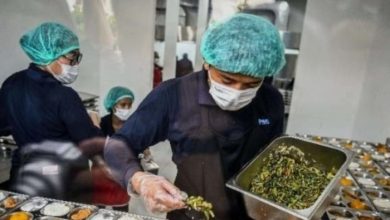 DAPUR MBG. Petugas menyiapkan paket MBG di dapur produksi dengan standar kebersihan dan keamanan pangan. (istimewa/redaksi/estoria)