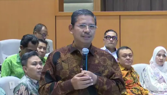 ACARA. Amien Suyitno menyampaikan paparan dalam forum rapat bersama pemangku kepentingan pendidikan Islam. (istimewa/redaksi/estoria)