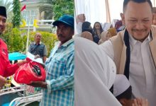 KOLASE. Berlomba-lomba serahkan bantuan sosial kepada masyarakat dalam rangkaian aksi kemanusiaan di Sumenep. (redaksi/estoria)