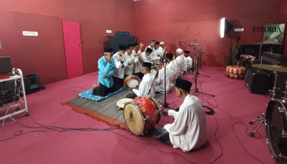 Rekaman Rebana Klasik Assalafiyah di OS Studio Sumenep, Selasa 31 Maret 2026 (Foto: doc.estoria)